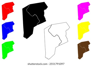 Putnam County, Estado da Virgínia Ocidental (EUA, EUA, EUA, EUA) mapa ilustração vetorial, esboço de rabisco Putnam map