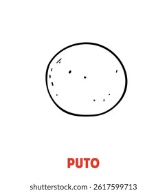 Puto hand-drawn sketch - Traditional Filipino Food - Vector illustration. Top view