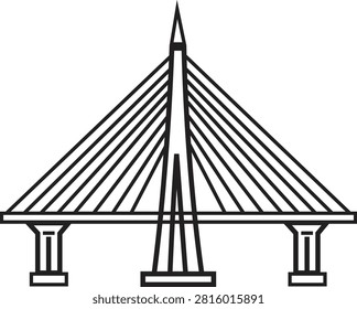 Putrajaya Bridge Vector Outline Icon