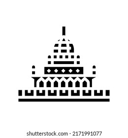 Putrajaya Building Glyph Icon Vector. Putrajaya Building Sign. Isolated Symbol Illustration