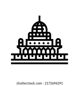 Putrajaya Building Line Icon Vector. Putrajaya Building Sign. Isolated Contour Symbol Black Illustration