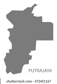 Putrajaya Malaysia Map Grey Stock Vector Royalty Free 472451167   Putrajaya Malaysia Map Grey 260nw 472451167 