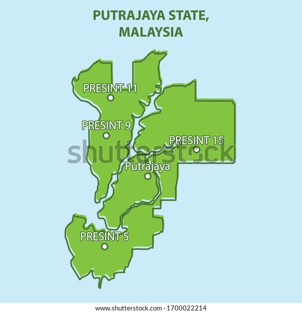 Putrajaya State Map Malaysia Country Stock Vector Royalty Free   Putrajaya State Map Malaysia Country 600w 1700022214 