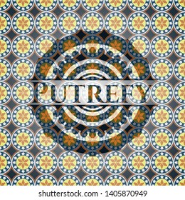 Putrefy arabesque emblem. arabic decoration.