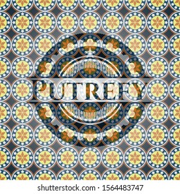 Putrefy arabesque emblem. arabic decoration.