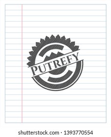 Putrefy drawn in pencil. Vector Illustration. Detailed.