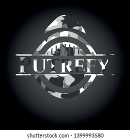 Putrefy on grey camouflaged texture