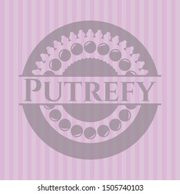 Putrefy pink emblem. Vector Illustration. Detailed.