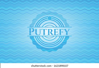Putrefy water representation badge background. Vector Illustration. Detailed.