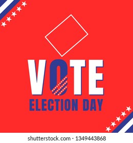 Puts voting ballot in ballot box. Voting and election concept. Make a choice image. Vote illustration. 