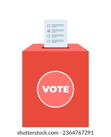 Pone la votación en las urnas. Votación y concepto electoral. Ilustración del vector
