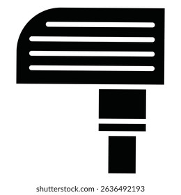 Putter icon Flat outline fill black and white
