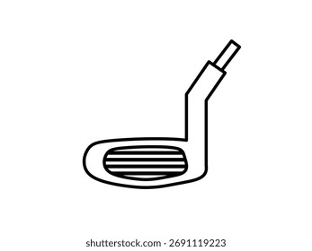 Icono de línea de Putter aislado sobre fondo blanco.
