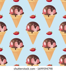 Puttern ice cream on blue background