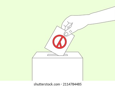 Putting ballot papers in a ballot box.