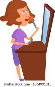 Poniendo polvo, ilustración, vector sobre fondo blanco.