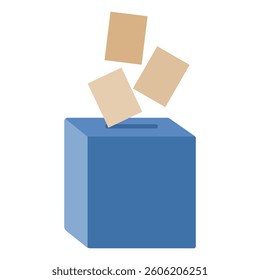 putting vote in a ballot box. Democratic elections day