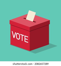 Poner el voto en las urnas de votación, Votar o insertar papel, Concepto electoral, Diseño sencillo y llano de color para el sitio web, logotipo, aplicación, interfaz de usuario, ilustración vectorial