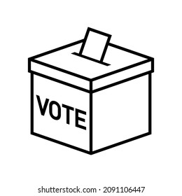Poner el voto en las urnas de votación, Votar o insertar papel, concepto de elección, diseño de línea simple para sitio web, logo, aplicación, interfaz de usuario, ilustración vectorial