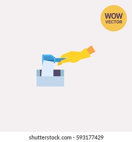 Putting Washing Powder into Washer Icon