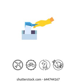 Putting Washing Powder into Washer Icon