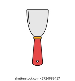 Putty Knife Flat design style flat spatula tool symbolizing surface smoothing ideal for craft repair and material application.