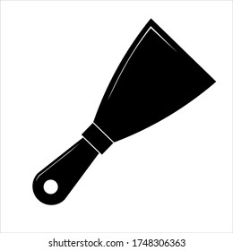 Icono plano de cuchillo insignificante, construcción y reparación, gráficos vectores de signo de espátula.  Ilustración simple del icono de vector de espátula ancha para web