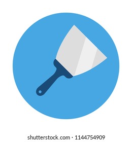 Putty knife flat icon isolated on blue background. Modern Repair and construction  equipment sign symbol in flat style. Working tools Vector illustration for web and mobile design.