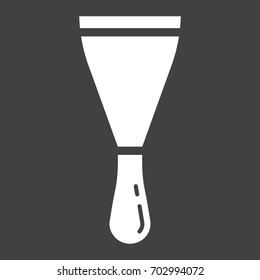 Putty knife glyph icon, build and repair, spatula sign vector graphics, a solid pattern on a black background, eps 10.