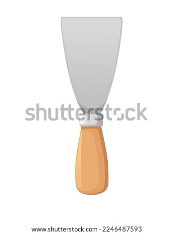Putty knife hand tool instrument vector illustration isolated on white background