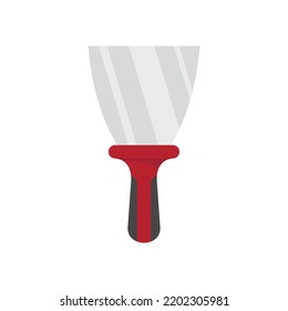 Putty knife house icon. Flat illustration of putty knife house vector icon isolated on white background