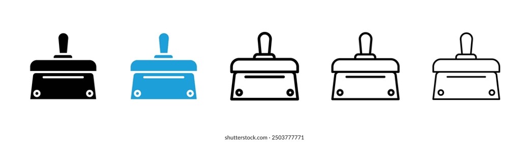 Putty knife icon in black and blue colors