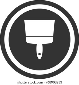 Putty knife icon , dark circle sign design
