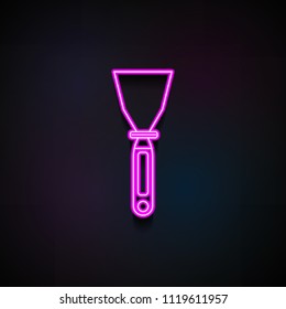 putty knife icon. Element of Home repair tool icons for mobile concept and web apps. Neon putty knife icon can be used for web and mobile apps on dark gradient background