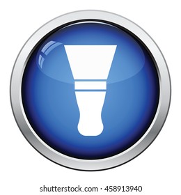 Putty knife icon. Glossy button design. Vector illustration.
