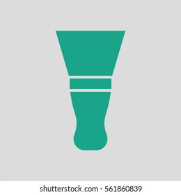 Putty knife icon. Gray background with green. Vector illustration.