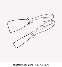 Putty knife icon line element. Vector illustration of putty knife icon line isolated on clean background for your web mobile app logo design.