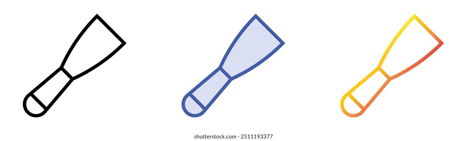 putty knife icon. Linear, Blue Fill and Gradient Style Design Isolated On White Background