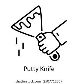 Putty knife icon in linear style 