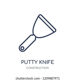 Putty knife icon. Putty knife linear symbol design from Construction collection. Simple outline element vector illustration on white background.