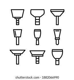 Icono del Cuchillo de Putty o logotipo símbolo de signo aislado ilustración vectorial - Colección de iconos vectoriales de estilo negro de alta calidad
