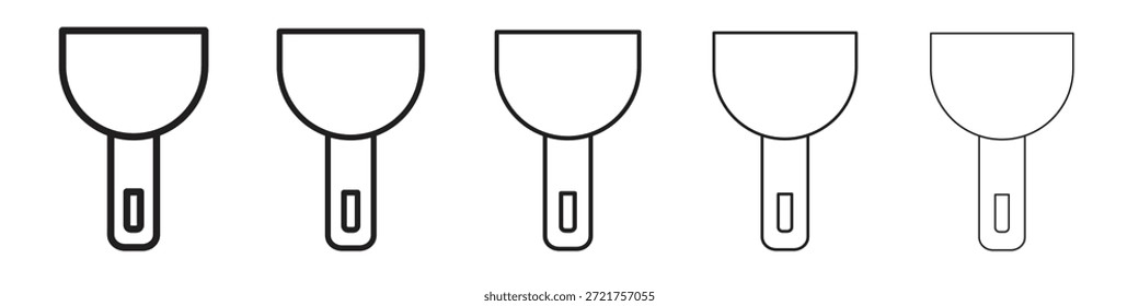 Icono de cuchillo de masilla. Estilo de contorno simple. Elementos gráficos.