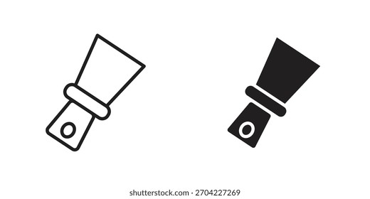 Putty knife icon in thin stroke and flat style.