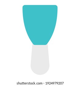 putty knife icon using flat style and dominate blue color
