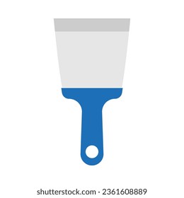 putty knife icon, vector illustration in flat style isolated on white background, building tool