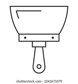 Putty knife icon vector isolated. Simple line symbol of a spatula for house repair and construction. Work tool.