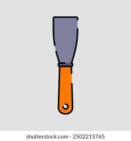 Putty Knife Illustration Flat Design Style