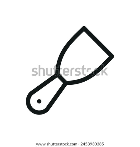 Putty knife isolated icon set, puttying vector symbol with editable stroke
