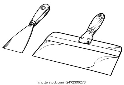 Kittmesser isoliert auf weißem Hintergrund. Reparatur- und Bauwerkzeuge. Vektorillustration.