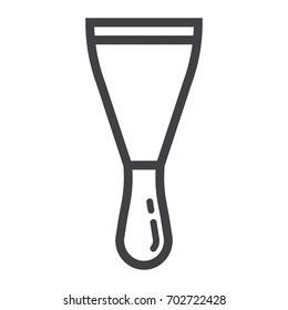 Putty knife line icon, build and repair, spatula sign vector graphics, a linear pattern on a white background, eps 10.